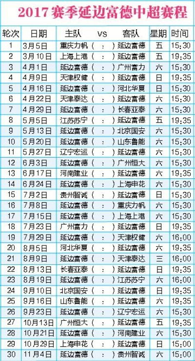 2017中超联赛门票预订 2017中超赛程表